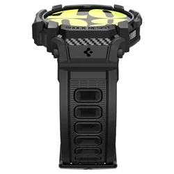 Samsung Galaxy Watch 7 (44 mm) okosóra szíj+tok - Spigen Rugged Armor - fekete szilikon szíj+tok-5