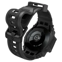 Samsung Galaxy Watch 7 (44 mm) okosóra szíj+tok - Spigen Rugged Armor - fekete szilikon szíj+tok-7