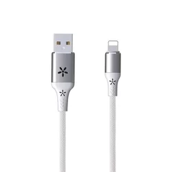 Remax Luminous sorozat RC-133i Sound-aktivált LED USB / Lightning kábel 2.1A 1M fehér adatkábel-1