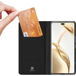 Honor 200 5G telefontok - Dux Ducis fekete flipcover tok-4