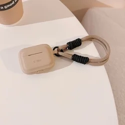 Tech- Protect - AirPods Pro 1 tartó - világosbarna szilikon tok, pánttal-2