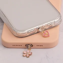 Medál telefonra - szív / virág minta (Type-C töltőporthoz)-5