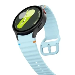 Samsung Galaxy Watch7 - TECH-PROTECT Sport - világoskék szilikon szíj (20 mm szíj szélesség)-2