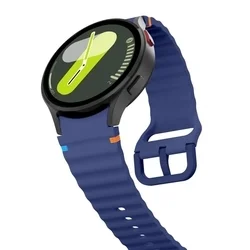Samsung Galaxy Watch FE - TECH-PROTECT Sport - sötétkék szilikon szíj (20 mm szíj szélesség)-2