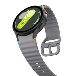 Samsung Galaxy Watch 5 / 5 Pro (40 / 44 / 45 mm) - TECH-PROTECT Sport - szürke szilikon szíj (20 mm szíj szélesség)-2