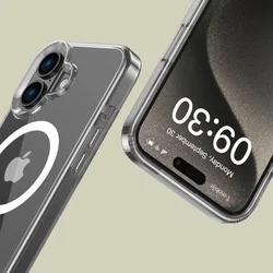Telefontok iPhone 16 Plus - Tech-Protect Flexair Hybrid - MagSafe kompatibilis átlátszó műanyag hátlap tok, szilikon kerettel-1