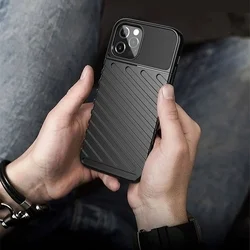 Telefontok iPhone 16 Pro Max - Thunder fekete ütésálló szilikon hátlap tok-1