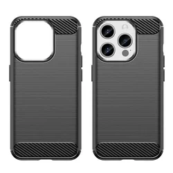 iPhone 16 Pro telefontok - Carbon Fiber - fekete szilikon hátlap tok-2