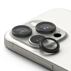 Üvegfólia iPhone 16 Pro Max - RINGKE kamera üvegfólia fekete kerettel/gyűrűvel (2 szett)-1