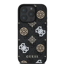 Telefontok iPhone 16 Pro Max - Guess 4G Peony - MagSafe kompatibilis fekete hátlap tok-1