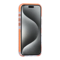 Telefontok iPhone 16 Pro Max - MagSafe kompatibilis átlátszó/narancs nyakbaakasztós hátlap tok-3