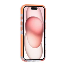 Telefontok iPhone 16 Plus - MagSafe kompatibilis átlátszó/narancs nyakbaakasztós hátlap tok-3