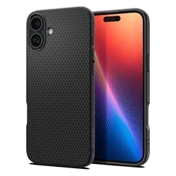 Telefontok iPhone 16 Plus - SPIGEN LIQUID AIR - fekete szilikon tok-2