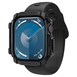 Apple Watch 10 (42 mm) okosóra tok - SPIGEN RUGGED ARMOR matt fekete szilikon tok-4