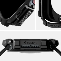 Apple Watch 10 (42 mm) okosóra tok - SPIGEN RUGGED ARMOR matt fekete szilikon tok-9