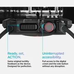 Apple Watch 10 (42 mm) okosóra tok - SPIGEN RUGGED ARMOR matt fekete szilikon tok-13