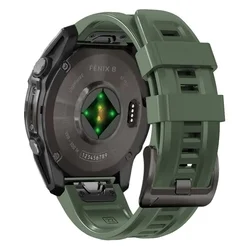 GARMIN FENIX 5 / 6 / 6 PRO / 7 / 8 (47 mm) okosóra szilikon szíj - TECH-PROTECT katonai zöld szilikon szíj-1