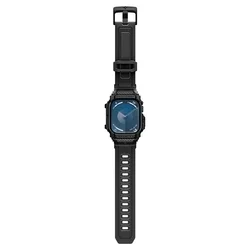 Apple Watch 10 (42 mm) okosóra szíj+tok - Spigen Rugged Armor - fekete szilikon szíj+tok-7