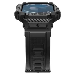 Apple Watch 10 (42 mm) okosóra szíj+tok - Spigen Rugged Armor - fekete szilikon szíj+tok-4