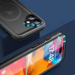 iPhone 16 telefontok - Tech- Protect SHELLBOX - MagSafe kompatibilis, 360°-os, átlátszó/fekete tok-1