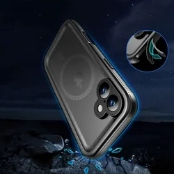 iPhone 16 telefontok - Tech- Protect SHELLBOX - MagSafe kompatibilis, 360°-os, átlátszó/fekete tok-2