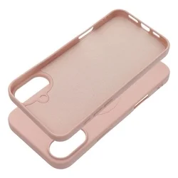 iPhone 16 Plus telefontok - MagSafe kompatibilis púder pink szilikon hátlap tok-1