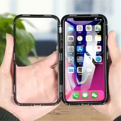 Telefontok Huawei P30 - mágnesesen záródó hátlaptok fekete fém kerettel és átlátszó hátlappal-1