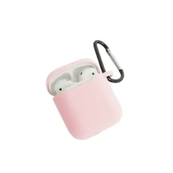 AirPods 4 tartó - púder pink szilikon tok, karabinerrel-2