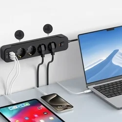 Hálózati töltő: Tech- Protect PCL4X6 - 2 USB / 1 Type-C / 4 dugalj - univerzális hálózati töltő, fekete, 200 cm-5