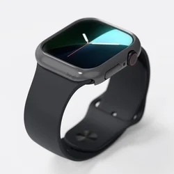 Ringke Slim műanyag védő tok Apple Watch 10 (42 mm) okosórához fekete+átlátszó-3