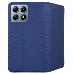 Xiaomi 14T 5G telefontok - kék mágneses szilikon keretes könyvtok-4