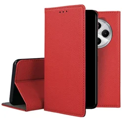 Xiaomi Redmi 14C telefontok - piros mágneses átlátszó szilikon keretes könyvtok-3