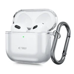 Airpods 4 tartó: AirPods 4 tartó - átlátszó szilikon, fém karabinerrel-4