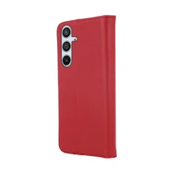 Samsung Galaxy A16 5G telefontok - Eredeti bőr Smart piros mágneses szilikon keretes könyvtok-2