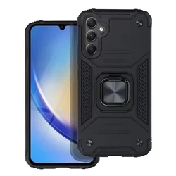 Samsung Galaxy A16 5G telefontok - Nitro Ring Armor - fekete gyűrűs, kitámasztható, ütésálló műanyag hátlaptok-1