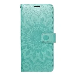 Samsung Galaxy A16 5G telefontok - MEZZO mandala mintás zöld mágneses szilikon keretes könyvtok-3