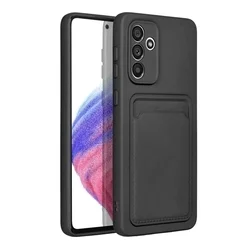 Samsung Galaxy A16 5G telefontok - Forcell Card - fekete kártyatartós szilikon hátlap tok ﻿-1