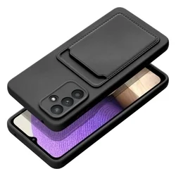 Samsung Galaxy A16 5G telefontok - Forcell Card - fekete kártyatartós szilikon hátlap tok ﻿-2