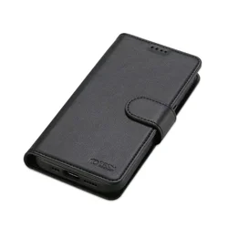 Xiaomi Redmi 14C - Tech- Protect Wallet - fekete bőr könyvtok, ráhajtófüllel ﻿-1