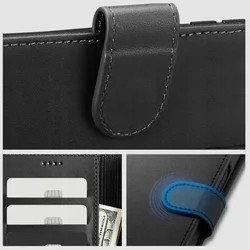 Xiaomi 14T telefontok - Tech- Protect Wallet - fekete bőr könyvtok, ráhajtófüllel-4