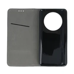 Xiaomi Redmi 14C telefontok - Smart Magnetic fekete szilikon keretes mágneses könyvtok-3