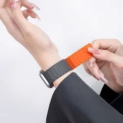 Apple Watch 4/5/6/7/8/9/SE/ULTRA 1/2 (42 / 44 / 45 / 49 mm) - Tech- Protect Iconband - mágneses titanium/narancssárga fémszíj ﻿-4