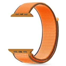 Apple Watch 6/7/8/9/10/SE (40 / 41 / 42 mm) okosóra szíj - Tech- Protect Nylon - narancssárga szövet szíj-1