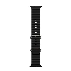 Apple Watch 42 / 44 / 45 / 49 mm okosóra szíj - F- Design FA12 - fekete szilikon szíj-3