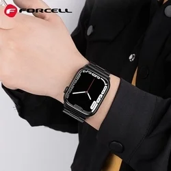 Apple Watch 38 / 40 / 41 mm okosóra szíj - F- Design FA10 - fekete fém szíj-1