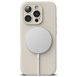Telefontok iPhone 16 Pro Max - RINGKE SILICONE MAGNETIC MAGSAFE bézs hátlap tok-2