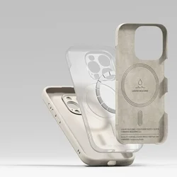 Telefontok iPhone 16 Pro Max - RINGKE SILICONE MAGNETIC MAGSAFE bézs hátlap tok-3