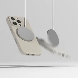 Telefontok iPhone 16 Pro Max - RINGKE SILICONE MAGNETIC MAGSAFE bézs hátlap tok-4