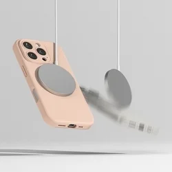 Telefontok iPhone 16 Pro - RINGKE SILICONE MAGNETIC MAGSAFE púder pink hátlap tok-2