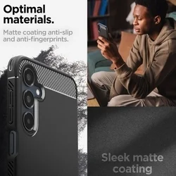 Telefontok Samsung Galaxy A16 4G / 5G - SPIGEN Rugged Armor fekete tok-12